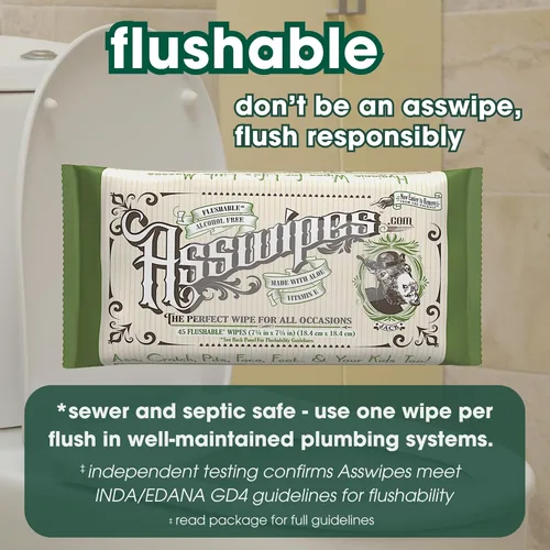 Miniatura 6 de Asswipes Toallitas desechables para adultos (paquete de 2) Toallitas de limpieza personal para el cuerpo, baño y glúteos para hombres, mujeres