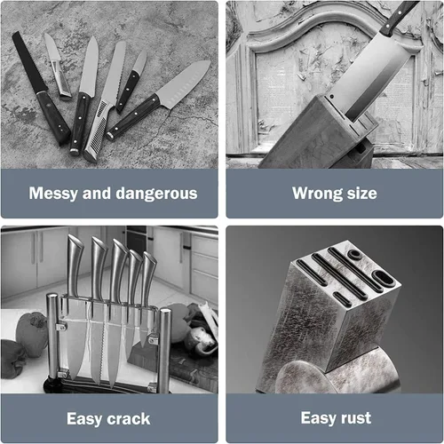 Miniatura 7 de Cookit - Bloque de cuchillos sin cuchillos, solo bloque redondo universal para cuchillos, soporte de cuchillos desmontable para una fácil limpieza
