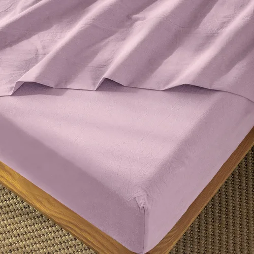 Miniatura 18 de MooMee Sábana bajera ajustable de solo 100% algodón lavado con textura parecida al lino, transpirable, duradera, suave, cómoda, bolsillo profundo