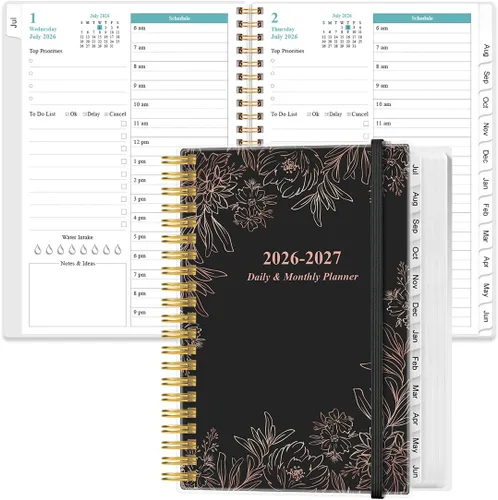 Miniatura 13 de Agenda diaria 2026 página completa por día, agenda diaria y mensual 2026 de enero de 2026 a diciembre de 2026, con pestañas de 12 meses, 8.5 x 11
