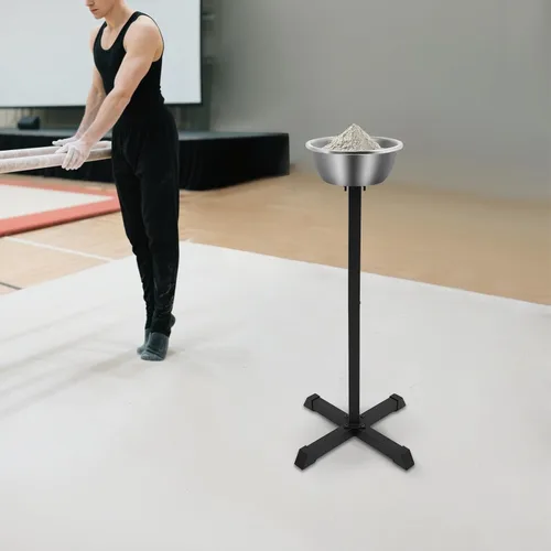 Miniatura 6 de Soporte de tiza portátil para gimnasio, 21.6 x 21.6 x 42.3 pulgadas, soporte independiente con tazón, para profesores de educación física, atleta