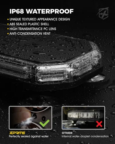 Miniatura 3 de Xprite Barra de Luz Estroboscópica de Emergencia Ámbar para Techo, Luces Intermitentes de Advertencia y Baliza de Seguridad con Panel de Control
