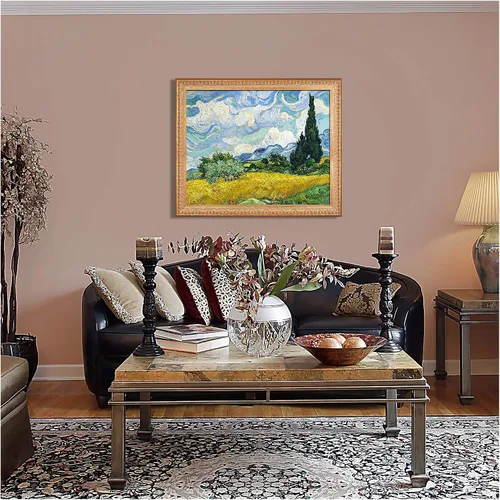 Miniatura 813 de A&T ARTWORK Campo de trigo con cipreses de Van Gogh Las reproducciones de arte clásico mundial, impresiones en lienzo giclée para decoración