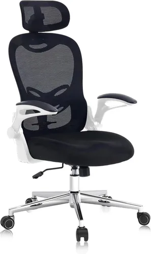 Miniatura 10 de Silla de oficina, silla de oficina para oficina en casa cómoda en casa y estudio, silla de computadora de malla de respaldo alto con soporte lumbar