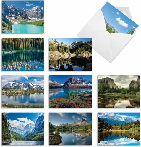 Miniatura 13 de The Best Card Company - Caja de 10 tarjetas para todas las ocasiones en blanco (4 x 5.12 pulgadas) - Tarjetas de paisaje panorámico surtidas