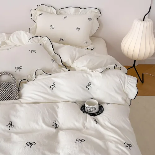 Miniatura 21 de AOJIM Blue & Brown Striped Duvet Cover Set Twin Size 100% Washed Cotton Stripe Bedding Set 3-Piece, Soft Zipper Comforter Cover and 2 Pillowcases