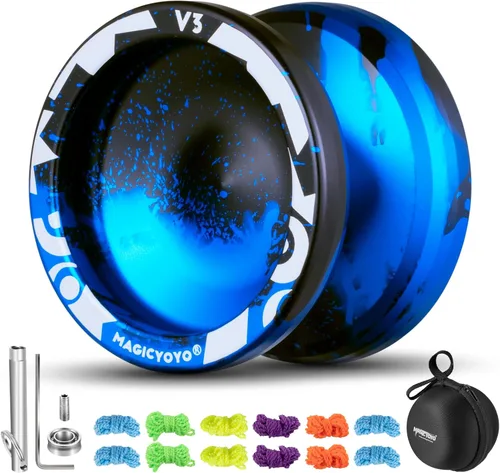 Miniatura 13 de MAGICYOYO Yoyos responsivos para niños principiantes, paquete de 2 Pro Yoyo, truco de doble función, Yoyo V3 + Yoyo K2 de cristal con 12 cuerdas