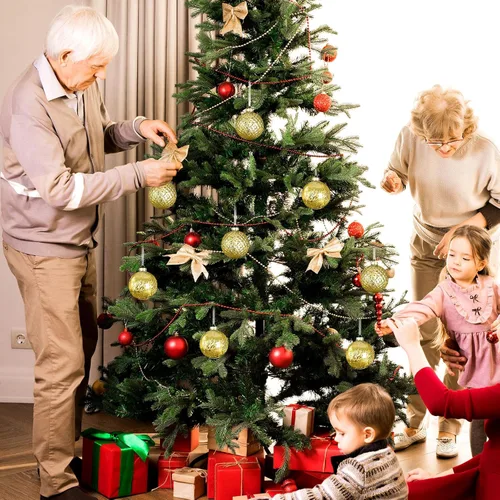 Miniatura 6 de Syhood 8 Piezas Bolas de Navidad Grandes de 4" Adornos Inastillables para Árbol de Navidad Bolas de Plástico con Acabado de Mercurio Vintage