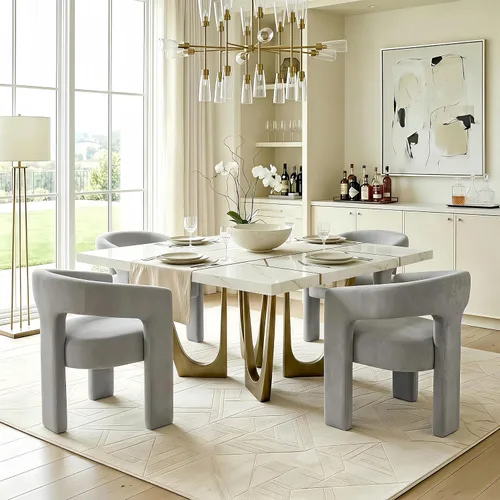 Miniatura 23 de Modernas sillas de comedor, silla de sherpa tapizada de terciopelo con respaldo, silla de tocador Boucle ensamblada cómoda para cocina, comedor