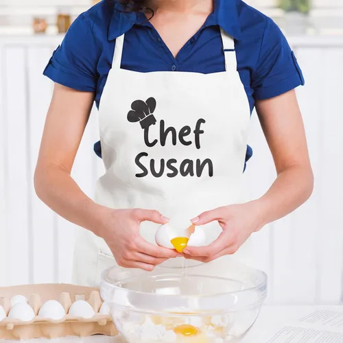 Miniatura 4 de ROKO CLOTHING Delantal de chef personalizado, diseño personalizado, delantal de cocina con dos bolsillos y correa ajustable para mujeres y hombres