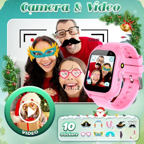 Miniatura 5 de Reloj inteligente impermeable para niños y niñas de 3 a 12 años, juguetes de aprendizaje con 26 juegos, cámara, video, pantalla táctil, reproductor