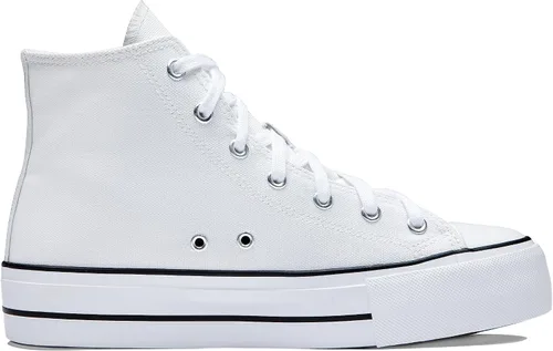 Pawnana Zapatos de lona con plataforma para mujer, color blanco y negro, con cordones, casuales, a la moda, para mujer, tenis de plataforma para