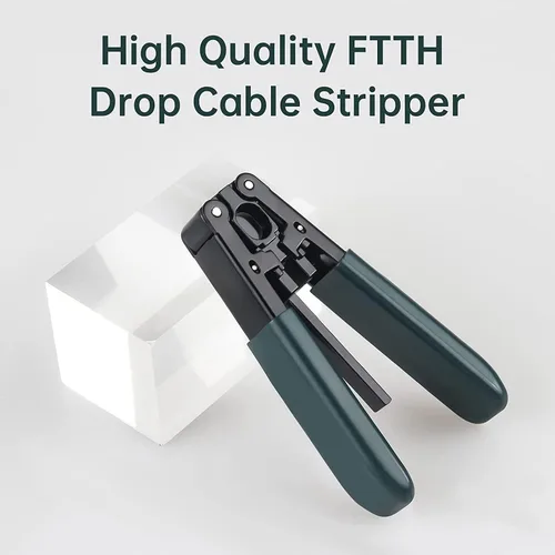 Miniatura 5 de Paquete de 5 pelacables de fibra óptica para cables de caída FTTH de 0.118 in x 0.079 in, alicates de pelado para cable óptico aislado de goma