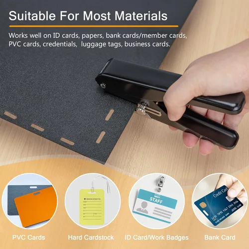 Miniatura 6 de MyLifeUNIT Perforadora de agujero para insignia, perforadora de ranura para tarjeta de identificación, ranura de PVC y papel, perforador de agujero