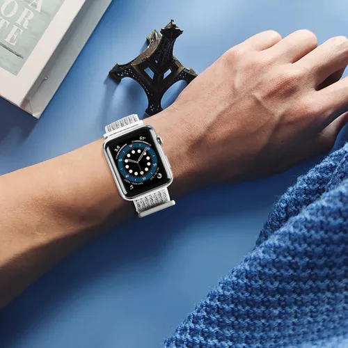 Miniatura 6 de Correa deportiva compatible con Apple Watch Band de 38 mm, 40 mm, 42 mm, 44 mm, iWatch Series 6 5 SE 4 3 2 1, correa de nailon con velcro
