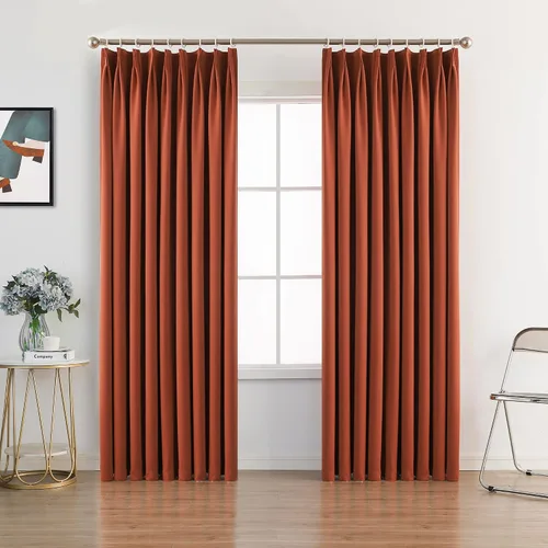 Miniatura 15 de MUMFAS - Cortina de Pliegue con Enganche, Crema Beige, 52" de ancho x 63" de largo, 50% Opaca, Aislamiento Térmico, Cortina de Puerta de Patio