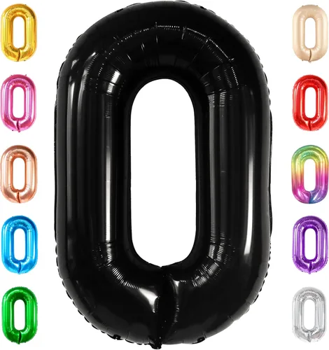 Miniatura 21 de Globo gigante plateado del número 0 de 40 pulgadas – Globo Mylar del número 0 Globo plateado 0 para decoraciones de fiesta Globo plateado