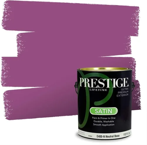Miniatura 107 de PRESTIGE Pinturas de pintura interior e imprimación en uno, 1 galón, plano, combinación comparable de Sherwin Williams* Kimono Violet*