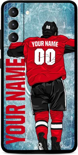 Miniatura 12 de Funda personalizada de hockey sobre hielo con nombre y número para Samsung Galaxy S22 S23 S21+ S20 Ultre S21 FE S10 S8 S9 Plus, silicona líquida