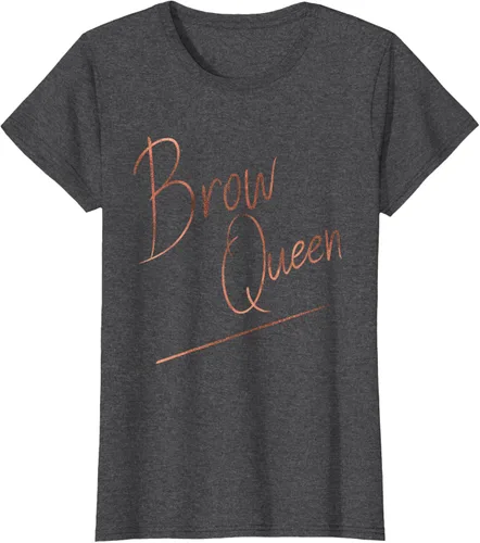 Miniatura 5 de Brow Queen Ombre - Camiseta de escritura a mano, regalo para artista de maquillaje, Negro, S