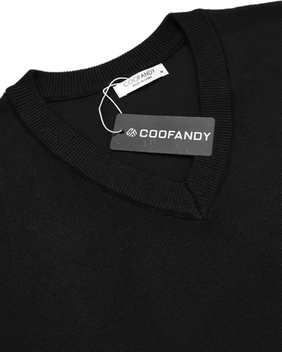 Miniatura 4 de COOFANDY Suéter sin mangas con cuello en V para hombre, ajustado, informal, con rombos
