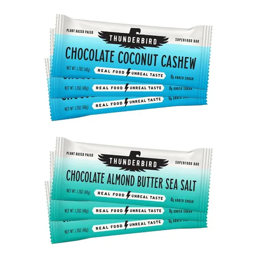 Miniatura 10 de Thunderbird Bars Bocadillo Energético, Sin Gluten con Proteínas, Comida Real Saludable, Vegano Paleo Sin OGM, Sin Azúcar Añadido, Paquete