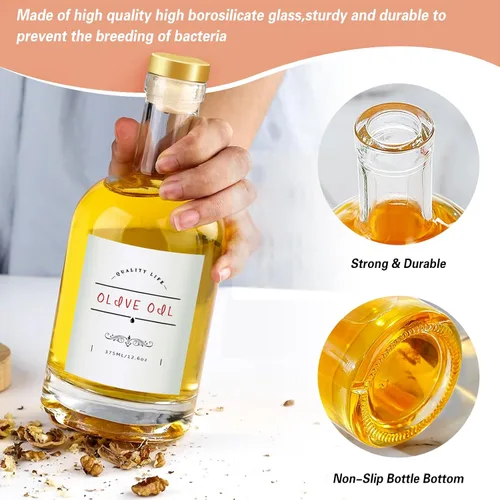Miniatura 2 de Botella dispensadora de aceite de oliva para cocina, juego de dispensador de aceite y vinagre de vidrio transparente, dispensador de jarabe de café