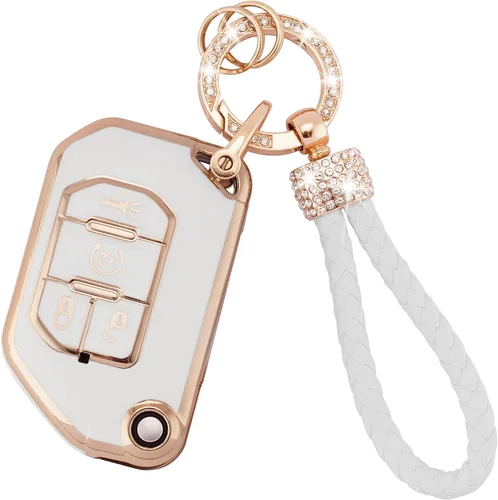 Miniatura 73 de Ekala para Honda Funda para Llavero con Llavero de Cuero, 5 Botones Carcasas de Teclas de TPU Suave Compatibles con Honda Civic Accord Pilot CR-V