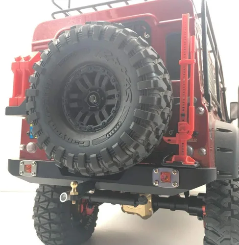 Miniatura 4 de KYX Juego de parachoques delantero y trasero de metal de carreras con luces LED, accesorios para RC Crawler Car Axial SCX10 II 90046 Traxxas TRX-4