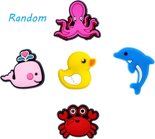 Miniatura 4 de Ibuclein Lot of Random Shoe Charms 4060100150185200pcs Different Mixed Shoe Charm Decorations Lovely Cool PVC Animals Flowers Balls Letters Numbers