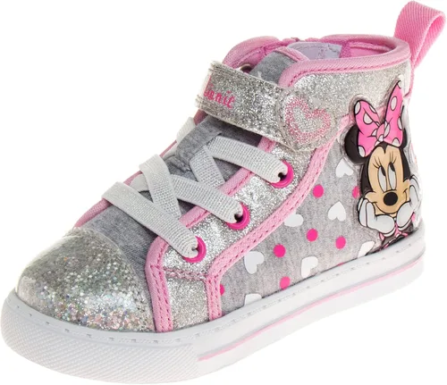 Zapatillas altas de princesa de Disney con Minnie Mouse de Frozen Encanto - Zapatillas de tobillo de Blancanieves Ariel Elsa Maribel Minnie (Tallas
