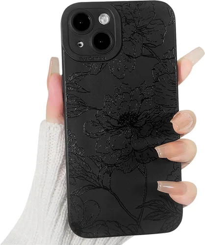 Miniatura 23 de Lovmooful Funda compatible con iPhone 13, bonito diseño de hongos negros para niñas y mujeres, TPU suave a prueba de golpes, protector femenino