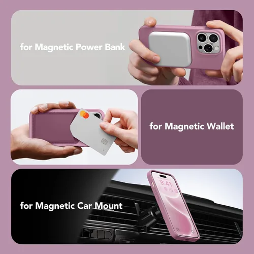 Miniatura 3 de GONEZ Funda de silicona para iPhone 14 Pro Max, compatible con MagSafe, con protector de pantalla + protector de lente de cámara, silicona líquida a