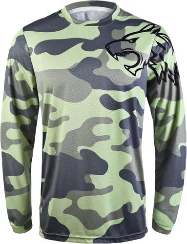 Miniatura 2 de Camisetas de ciclismo de montaña para hombre, manga larga, MTB Off-Road Motocross Jersey de secado rápido y absorbe la humedad