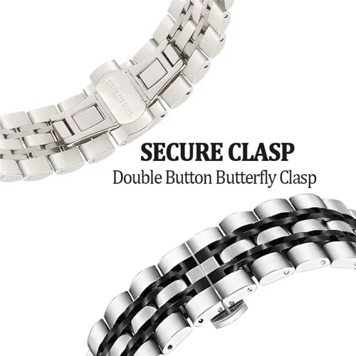 Miniatura 3 de Correa compatible con Galaxy Watch de 1.812 pulgadas / Galaxy 3 de 1.772 pulgadas, 0.872 pulgadas, correa de repuesto de metal de acero inoxidable