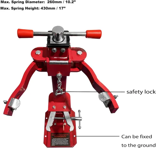 Miniatura 2 de Compresor de resorte automático para vehículos hidráulicos de servicio pesado rojo Mano, compresor de bobina de resorte, mango de elevación