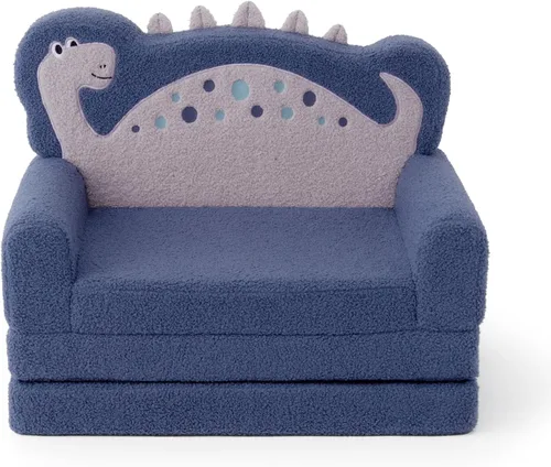 Miniatura 6 de Blissful Diary Sofá para niños, sofá plegable suave 2 en 1, silla para niños pequeños, sofá convertible a tumbona, muebles para niños para sala