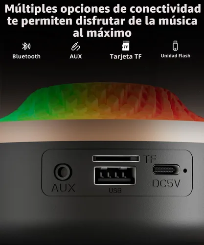 Miniatura 8 de Altavoz Bluetooth con sonido HD y luces, inalámbrico portátil, batería de larga duración, emparejamiento TWS, para el hogar, fiesta, al aire libre