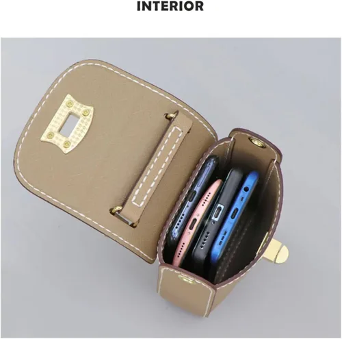 Miniatura 5 de POPSEWING Bolsa de cuero de grano superior para teléfono celular, kit de bricolaje de bolsa de hombro cruzada con kit de costura para mujeres/niñas
