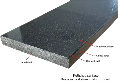 Miniatura 4 de Tenedos Absolute Black - Umbral de azulejos de granito para puerta de piso (sillín de mármol) pulido, sin mantenimiento, resistente a las manchas
