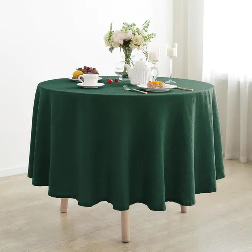 Miniatura 36 de Linen World - Mantel de lino de otoño de 55 x 55 pulgadas, mantel rectangular lavable de lino francés para comedor, al aire libre, bodas