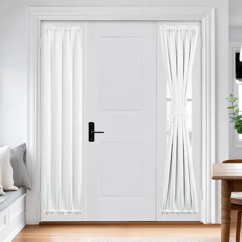 Miniatura 101 de Cortina térmica para puerta con bolsillo para barra, opacas, tratamiento de ventanas con ojales y ojales Deconovo 1 panel