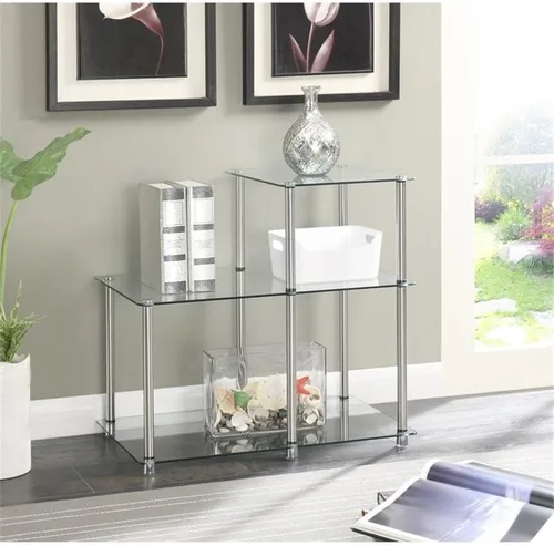 Miniatura 2 de Convenience Concepts Designs2Go Classic - Mesa auxiliar de cristal de 3 niveles, cristal