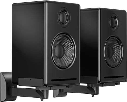 Miniatura 10 de suptek Soportes de pared para altavoces, soportes de altavoz dobles para altavoces de sonido envolvente, soporte universal, estantes giratorios