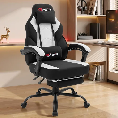 Miniatura 7 de Gaming Chair for Adults with Footrest & Massage Lumbar Support, Ergonomic High Back Gamer Chair, Adjustable Swivel Computer Gaming Chairs with