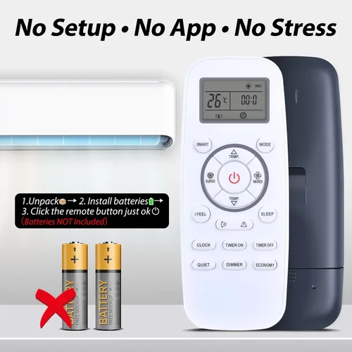 Miniatura 7 de Nuevo mando a distancia de CA de repuesto para aire acondicionado Hisense y Olmo Mini Split, apto para DG11L1-03, DG11L1-01, DG11L1-04, DG11L1-12
