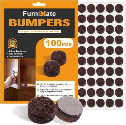 Miniatura 8 de Topes de fieltro para puertas de gabinete - Almohadillas pequeñas de fieltro para puertas de gabinete, 3/8" de diámetro 200 piezas, 5 mm de grosor