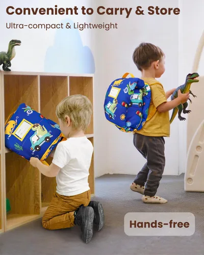 Miniatura 3 de Primlect - Tapete para siesta para bebé con almohada extraíble y manta de franela, bolsa de dormir portátil para niños, fácil de enrollar, lavable