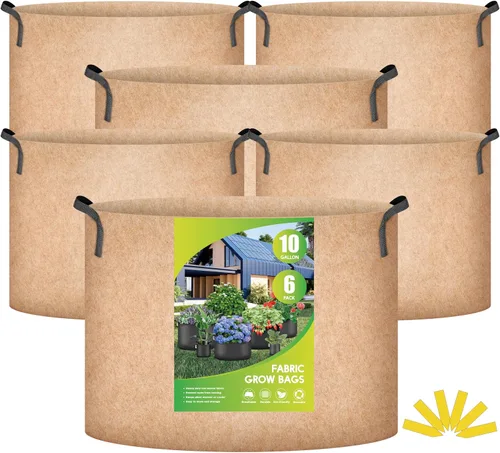 Miniatura 10 de iPower Paquete de 12 bolsas de cultivo de 1 galón, macetas de tela no tejida de aireación gruesa resistente con asas de nailon y 12 etiquetas