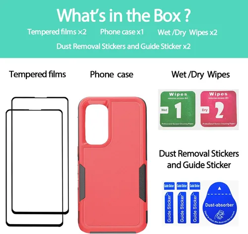 Miniatura 262 de Jeylly Compatible con Samsung Galaxy A22 5G Funda, Funda Samsung A22 5G con 2pcs protectores de pantalla de vidrio templado